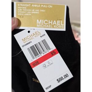 Michael Kors Black Corduroy Straight Ankle Pull-On stretch Pants womens XS